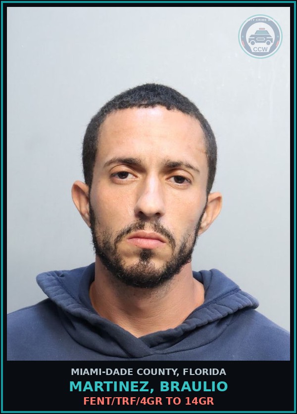 Booking mugshot of MARTINEZ, BRAULIO in Miami-Dade County