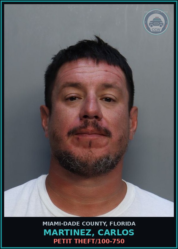 Booking mugshot of MARTINEZ, CARLOS in Miami-Dade County