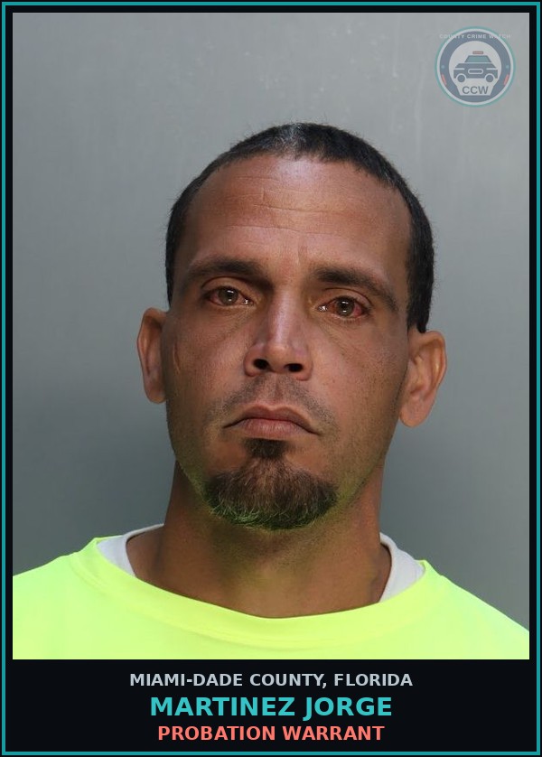 Booking mugshot of MARTINEZ JORGE in Miami-Dade County