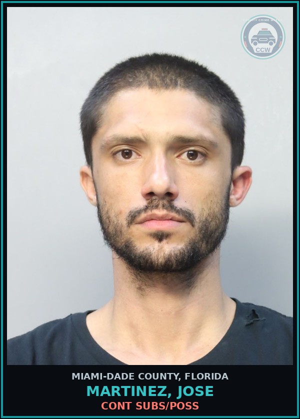 Booking mugshot of MARTINEZ, JOSE in Miami-Dade County