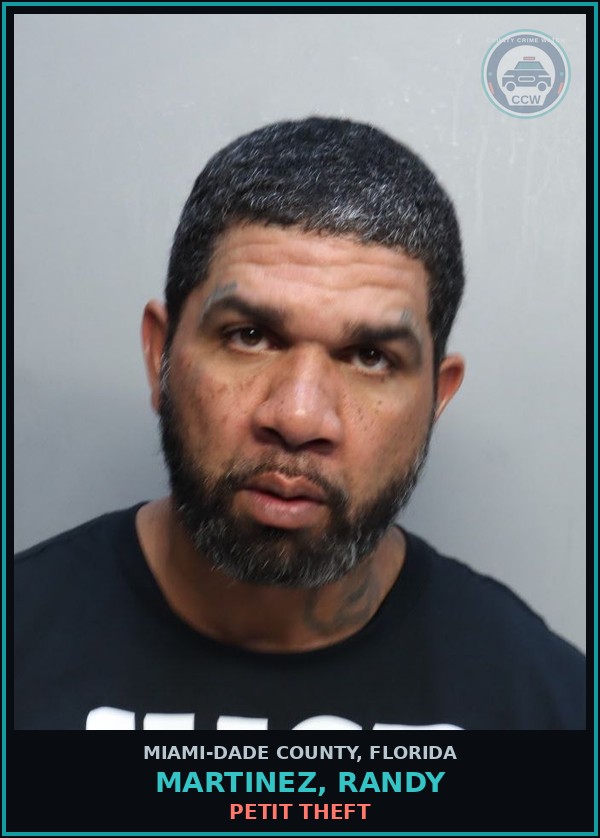Booking mugshot of MARTINEZ, RANDY in Miami-Dade County