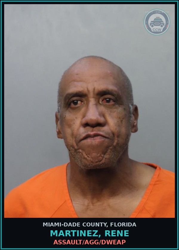 Booking mugshot of MARTINEZ, RENE in Miami-Dade County