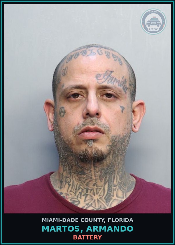 Booking mugshot of MARTOS, ARMANDO in Miami-Dade County