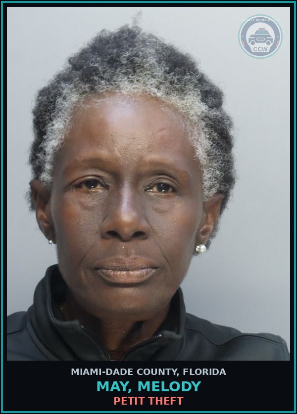 Booking mugshot of MAY, MELODY in Miami-Dade County