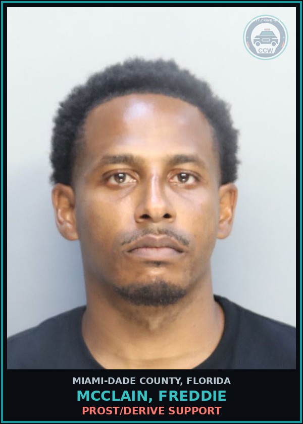 Booking mugshot of MCCLAIN, FREDDIE in Miami-Dade County