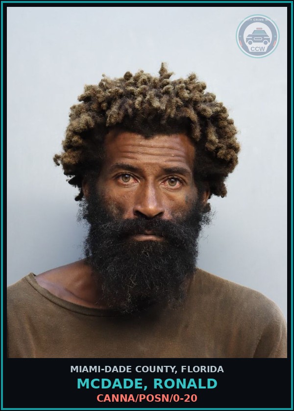Booking mugshot of MCDADE, RONALD in Miami-Dade County