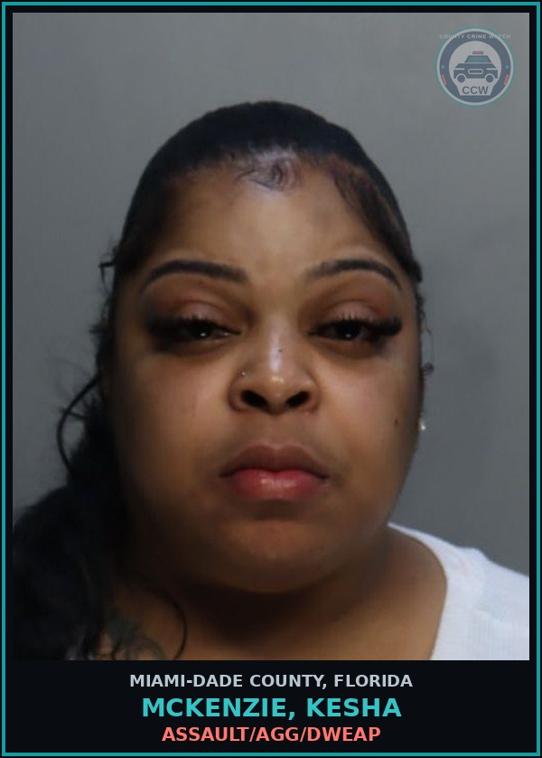 Booking mugshot of MCKENZIE, KESHA in Miami-Dade County