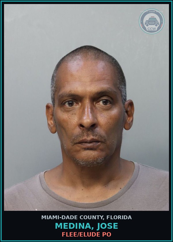 Booking mugshot of MEDINA, JOSE in Miami-Dade County