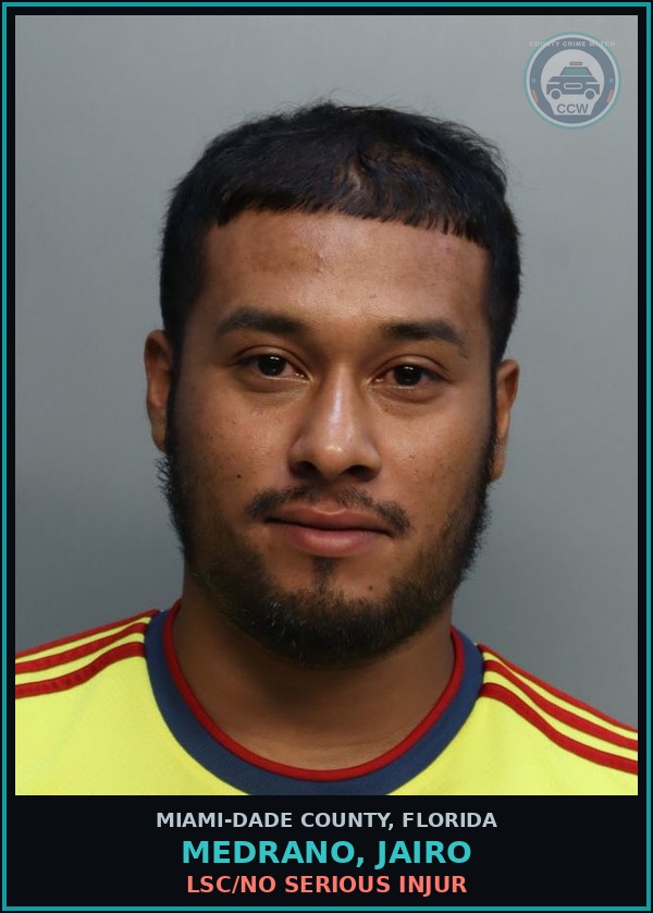 Booking mugshot of MEDRANO, JAIRO in Miami-Dade County