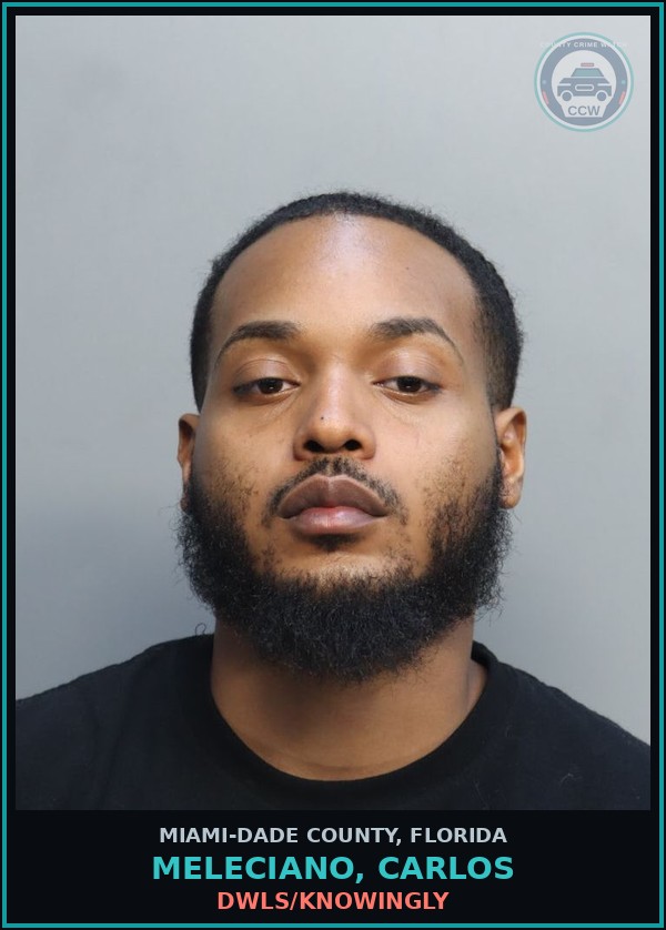 Booking mugshot of MELECIANO, CARLOS in Miami-Dade County