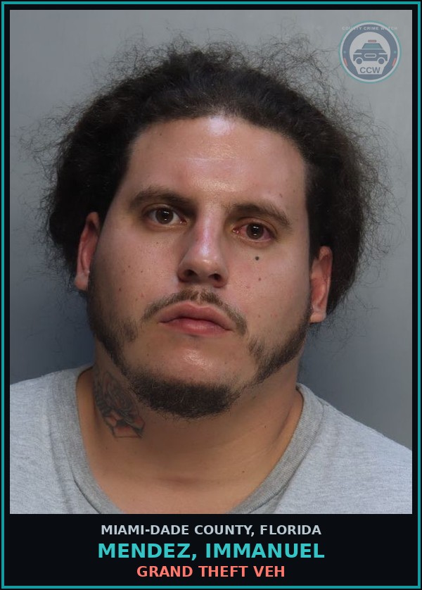 Booking mugshot of MENDEZ, IMMANUEL in Miami-Dade County