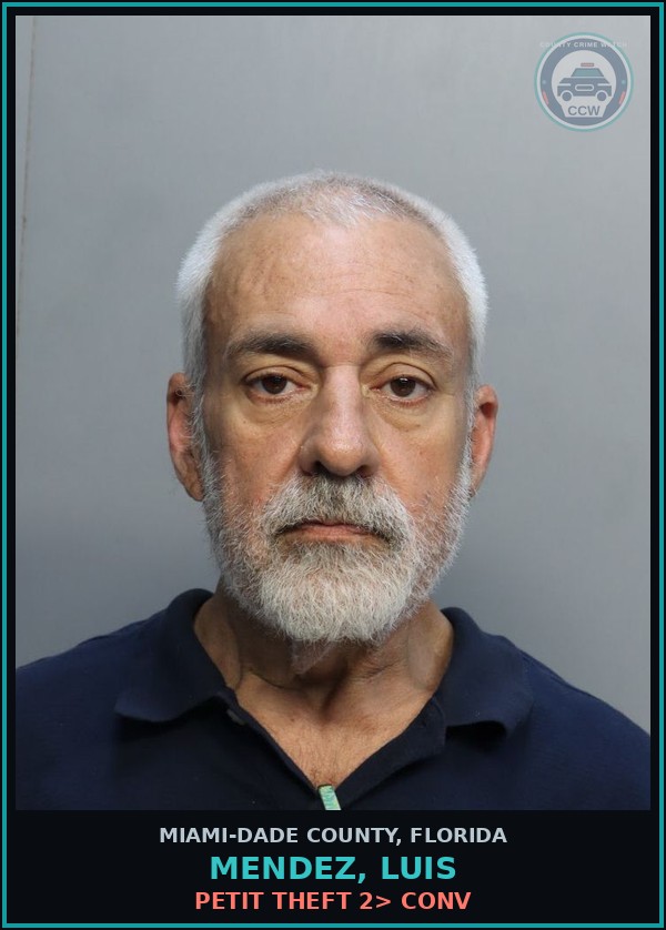 Booking mugshot of MENDEZ, LUIS in Miami-Dade County