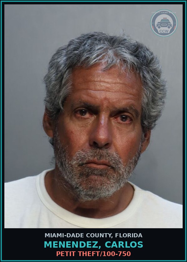 Booking mugshot of MENENDEZ, CARLOS in Miami-Dade County