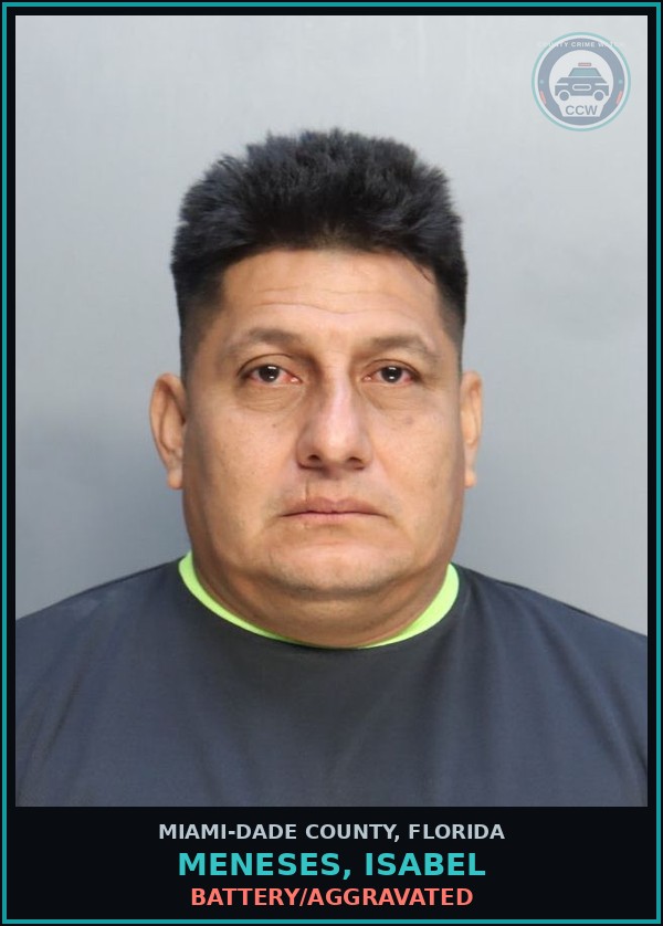 Booking mugshot of MENESES, ISABEL in Miami-Dade County