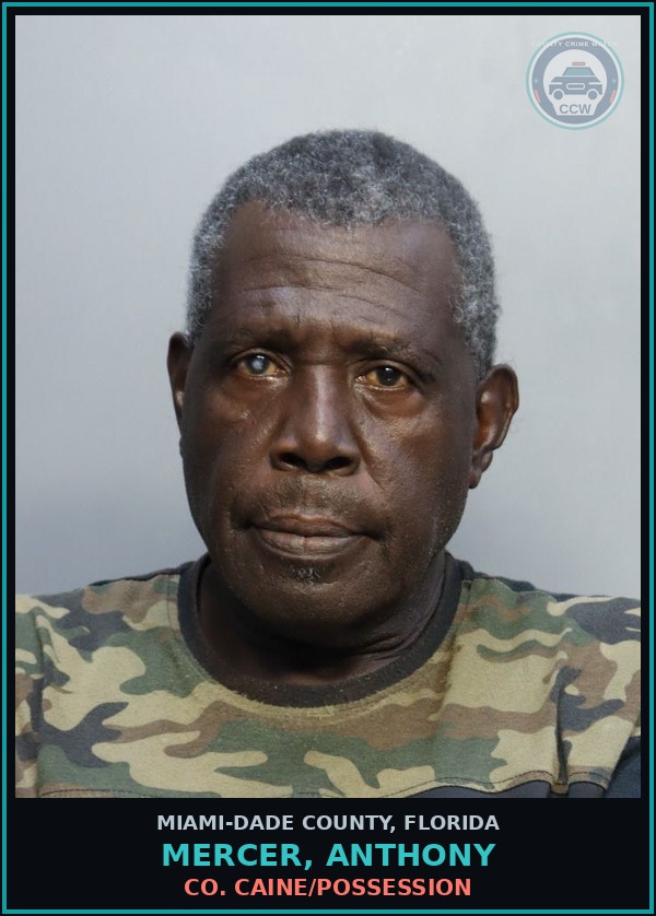 Booking mugshot of MERCER, ANTHONY in Miami-Dade County