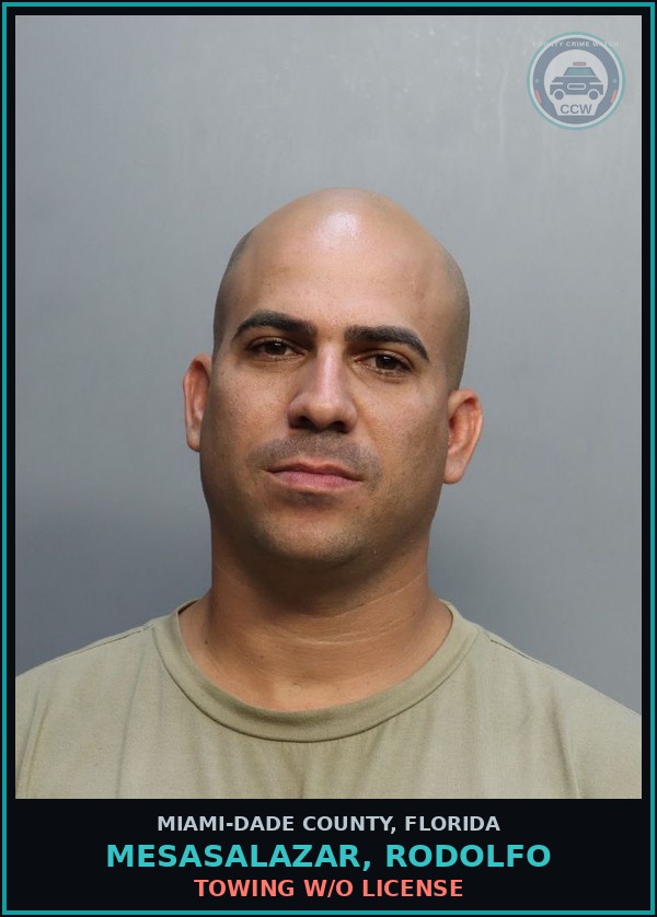Booking mugshot of MESASALAZAR, RODOLFO in Miami-Dade County