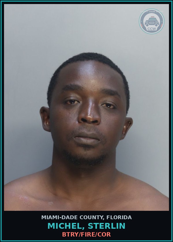 Booking mugshot of MICHEL, STERLIN in Miami-Dade County