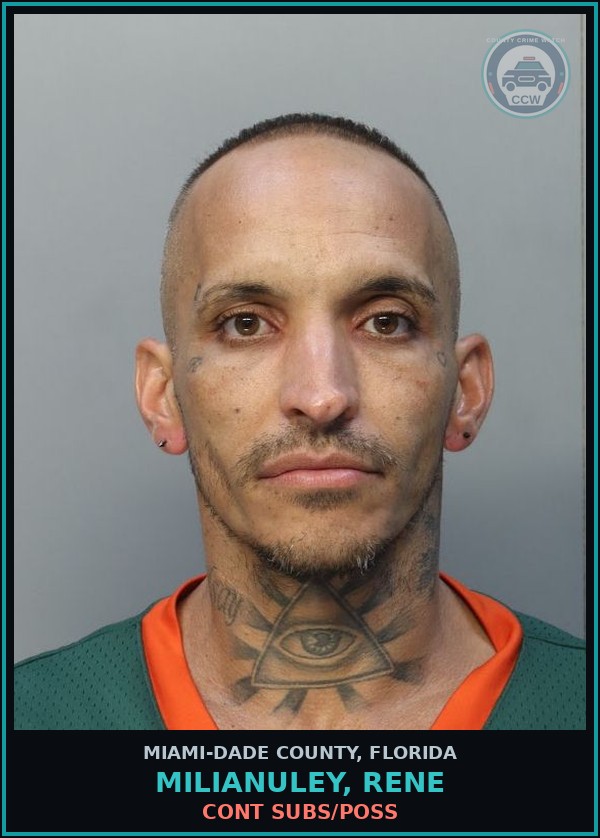 Booking mugshot of MILIANULEY, RENE in Miami-Dade County