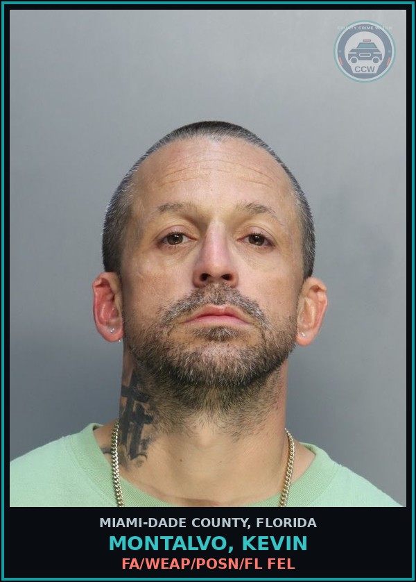Booking mugshot of MONTALVO, KEVIN in Miami-Dade County