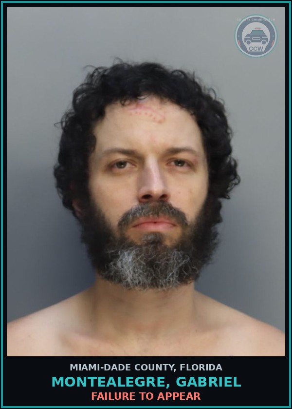 Booking mugshot of MONTEALEGRE, GABRIEL in Miami-Dade County