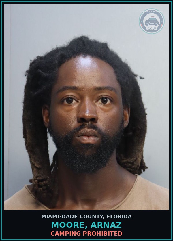 Booking mugshot of MOORE, ARNAZ in Miami-Dade County