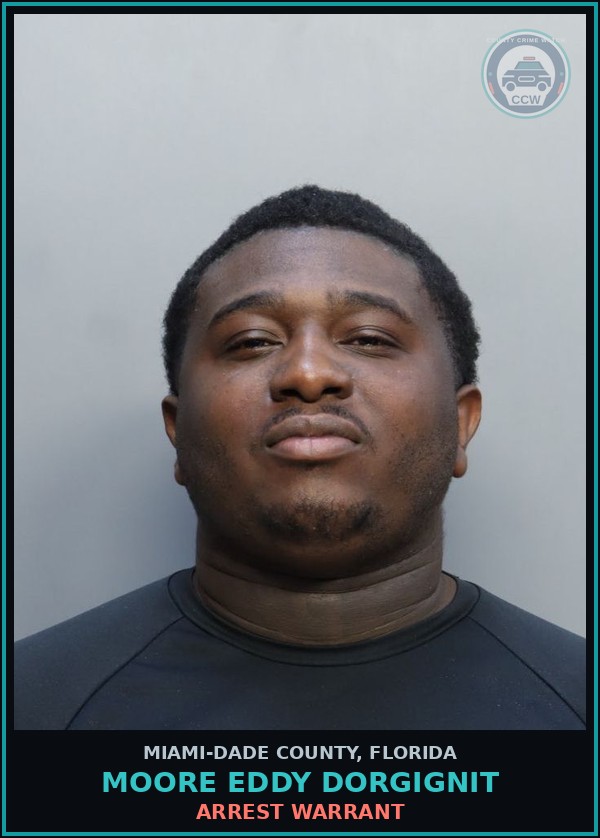 Booking mugshot of MOORE EDDY  DORGIGNIT in Miami-Dade County