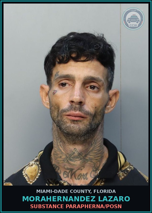 Booking mugshot of MORAHERNANDEZ LAZARO in Miami-Dade County