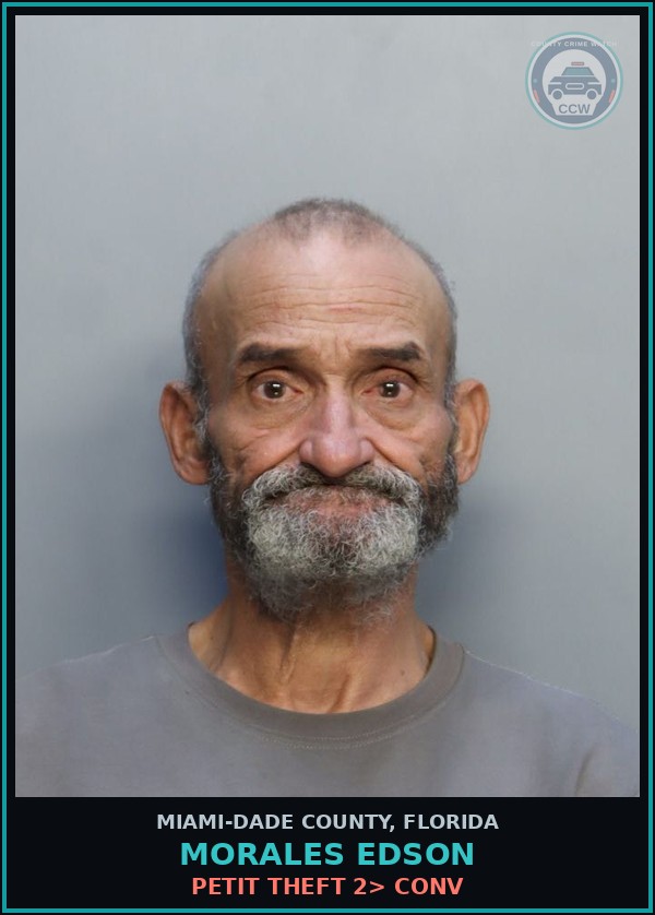 Booking mugshot of MORALES EDSON in Miami-Dade County