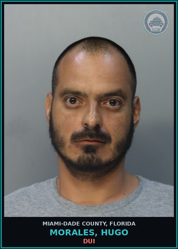 Booking mugshot of MORALES, HUGO in Miami-Dade County