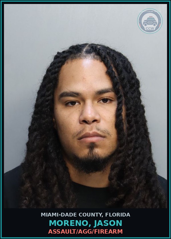 Booking mugshot of MORENO, JASON in Miami-Dade County