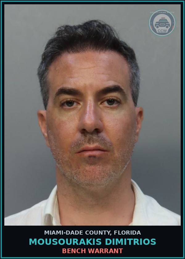 Booking mugshot of MOUSOURAKIS DIMITRIOS in Miami-Dade County