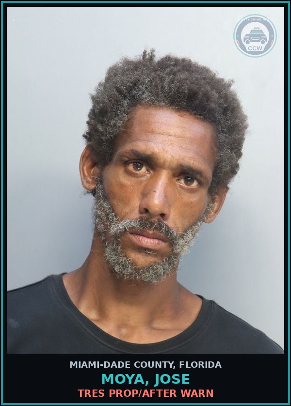 Booking mugshot of MOYA, JOSE in Miami-Dade County