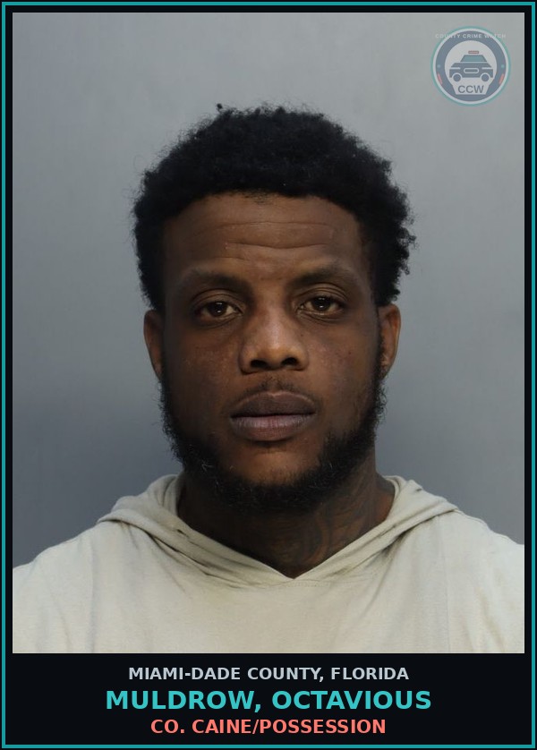 Booking mugshot of MULDROW, OCTAVIOUS in Miami-Dade County