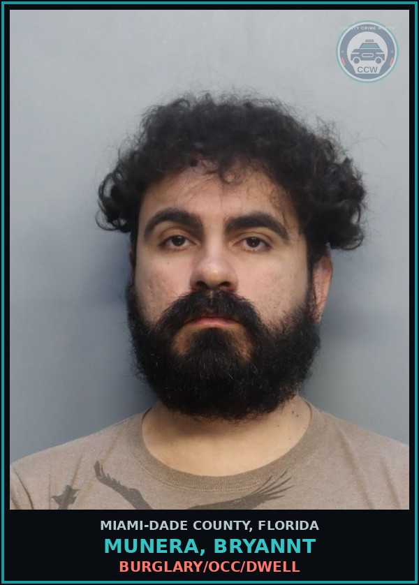 Booking mugshot of MUNERA, BRYANNT in Miami-Dade County
