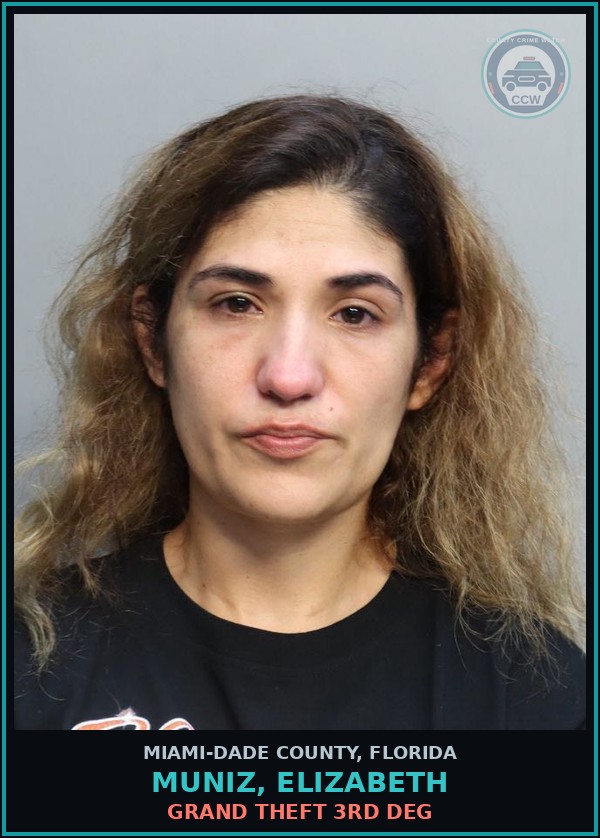 Booking mugshot of MUNIZ, ELIZABETH in Miami-Dade County