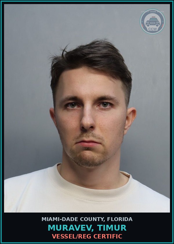 Booking mugshot of MURAVEV, TIMUR in Miami-Dade County