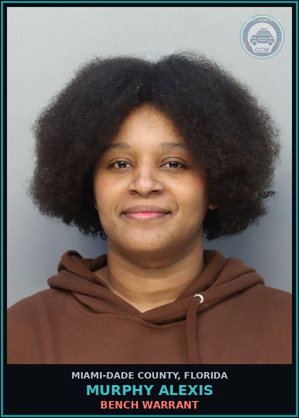 Booking mugshot of MURPHY ALEXIS in Miami-Dade County