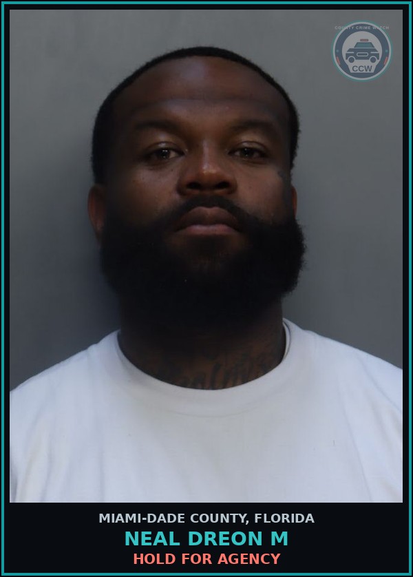 Booking mugshot of NEAL DREON  M in Miami-Dade County