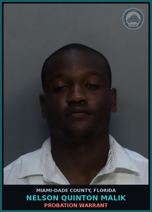 Booking mugshot of NELSON QUINTON  MALIK in Miami-Dade County