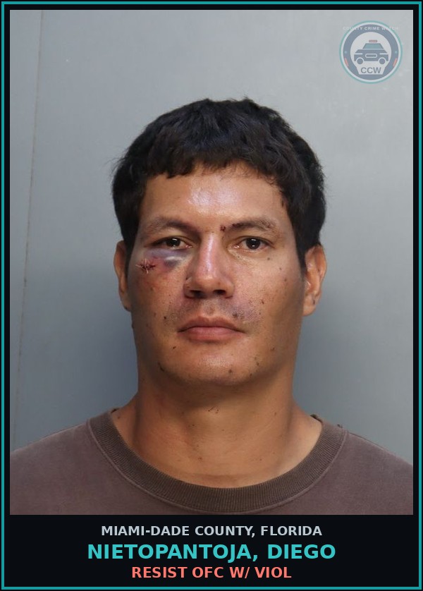 Booking mugshot of NIETOPANTOJA, DIEGO in Miami-Dade County