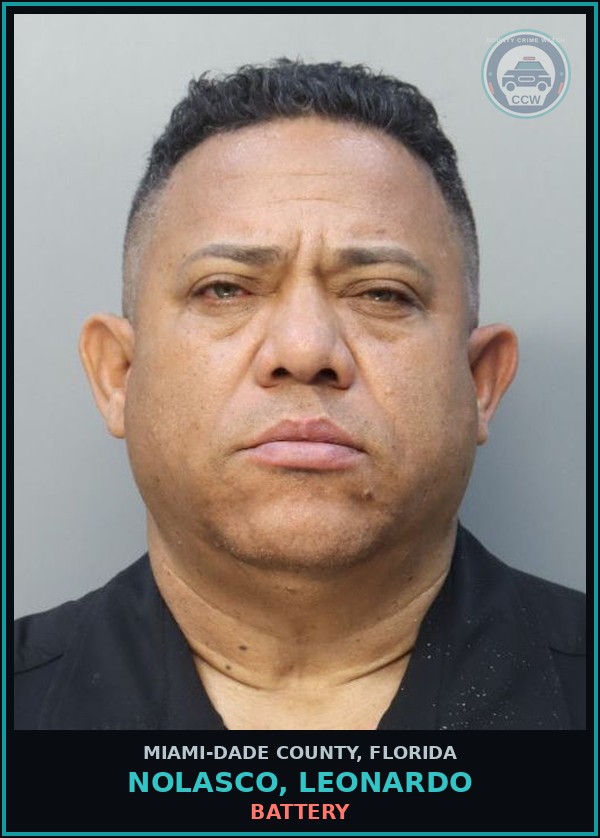 Booking mugshot of NOLASCO, LEONARDO in Miami-Dade County