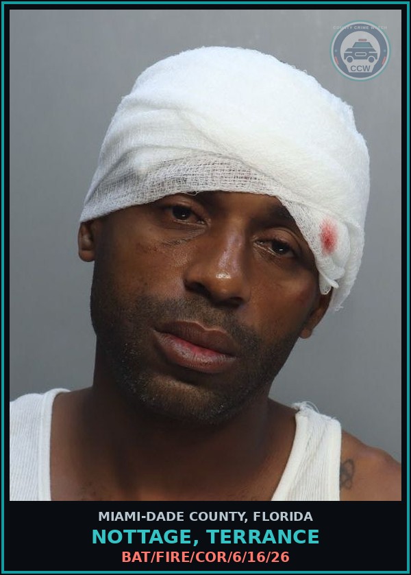 Booking mugshot of NOTTAGE, TERRANCE in Miami-Dade County