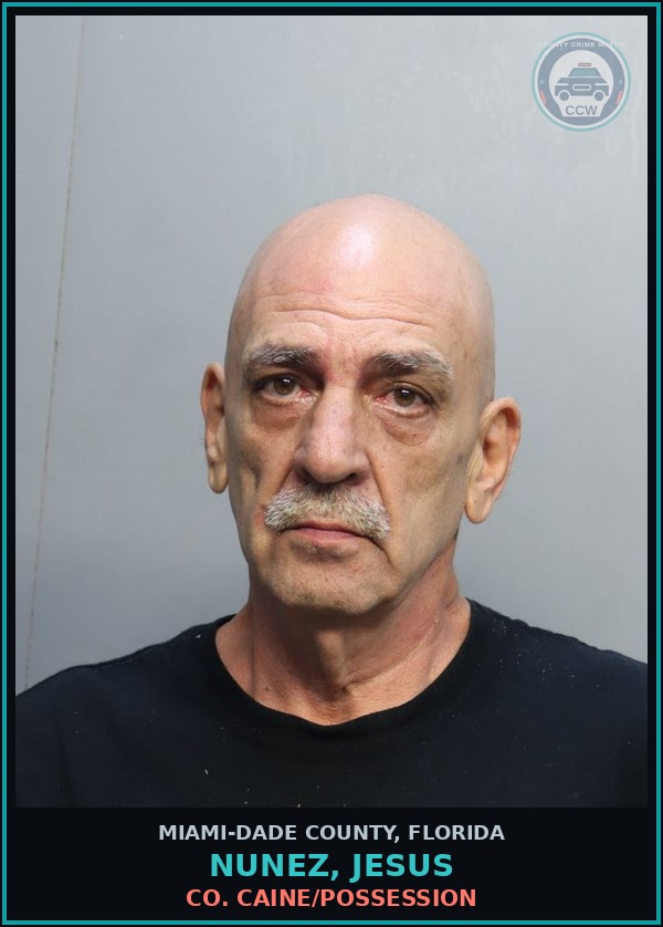Booking mugshot of NUNEZ, JESUS in Miami-Dade County