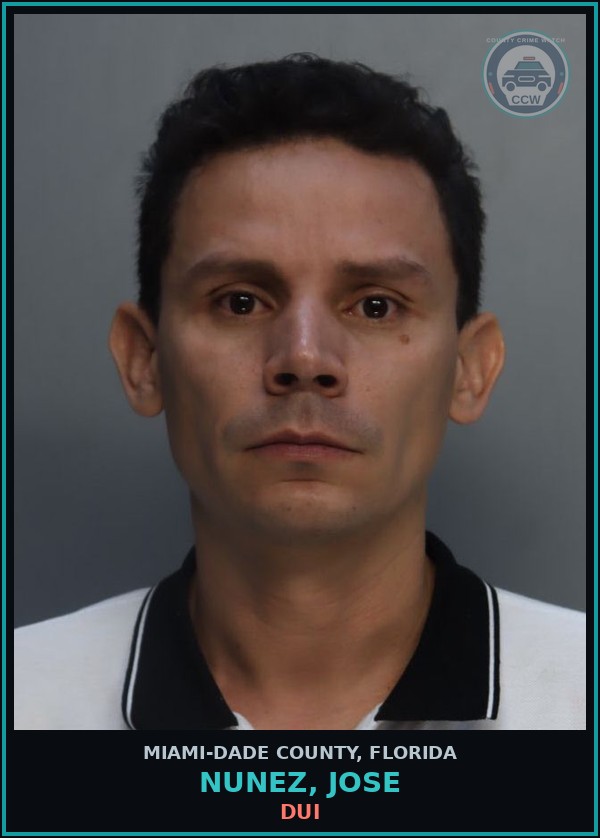 Booking mugshot of NUNEZ, JOSE in Miami-Dade County