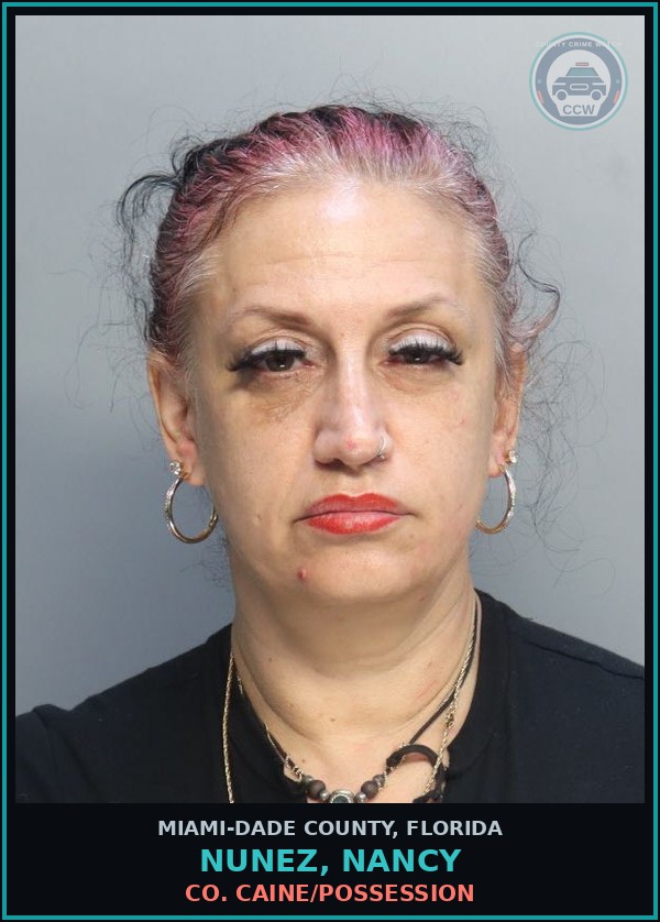 Booking mugshot of NUNEZ, NANCY in Miami-Dade County
