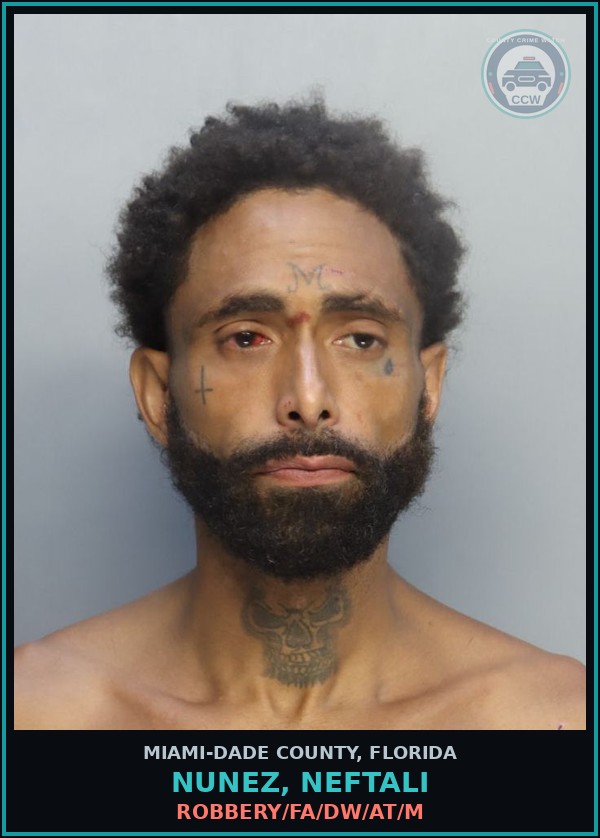Booking mugshot of NUNEZ, NEFTALI in Miami-Dade County