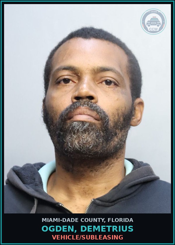 Booking mugshot of OGDEN, DEMETRIUS in Miami-Dade County