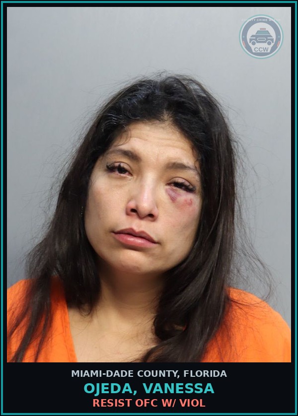 Booking mugshot of OJEDA, VANESSA in Miami-Dade County