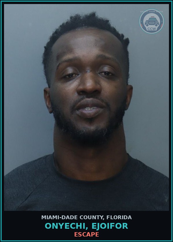 Booking mugshot of ONYECHI, EJOIFOR in Miami-Dade County