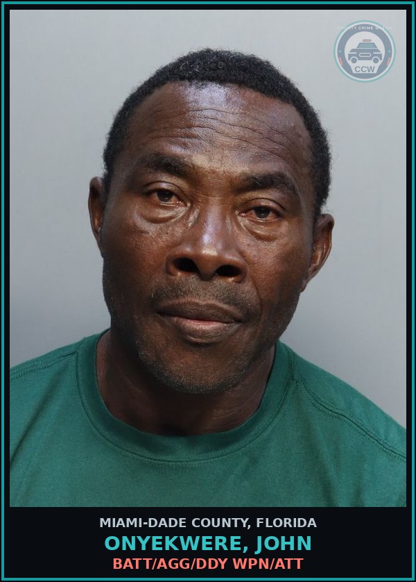 Booking mugshot of ONYEKWERE, JOHN in Miami-Dade County